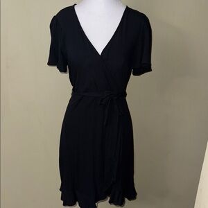SO Black Mini Wrap Dress